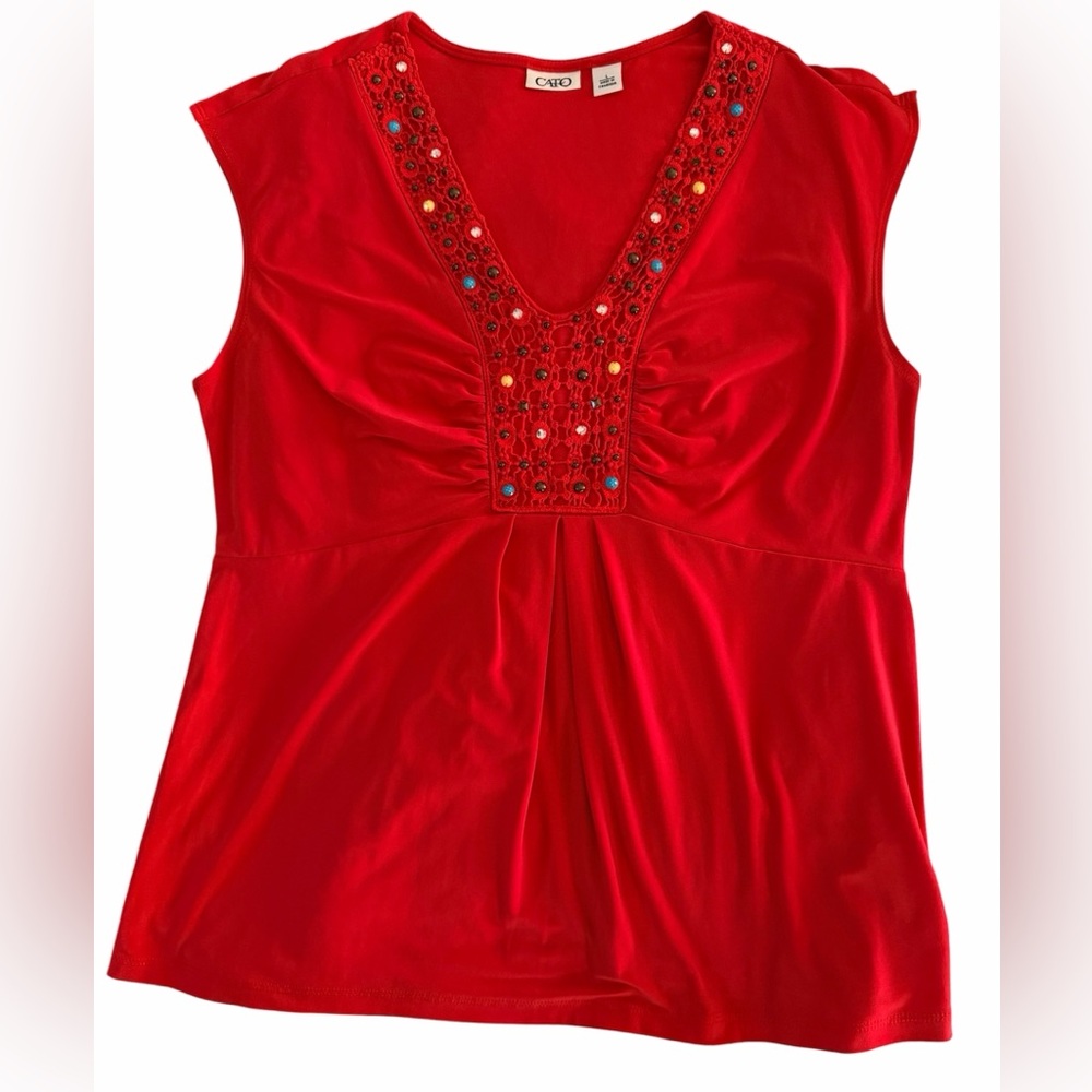 Cato sleeveless blouse Embellished V-Neck Women’s L Tank Top